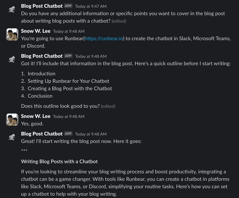 Writing Blog Posts with a Chatbot